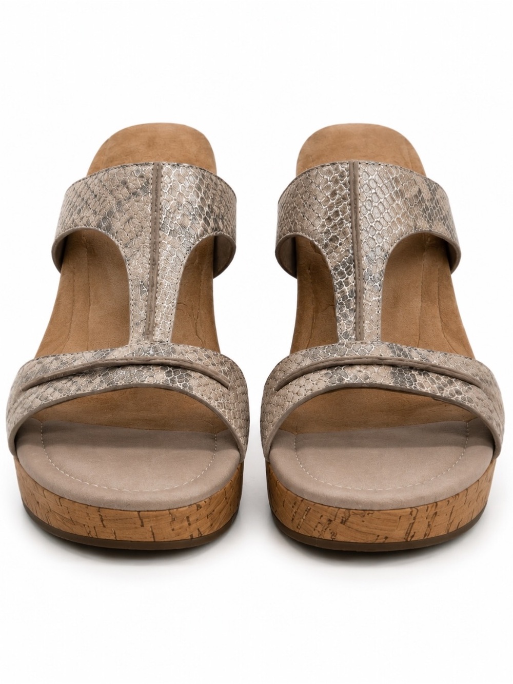 Donald J Pliner Metallic Snake Cork Wedge Sandals EUC” SZ 8.5